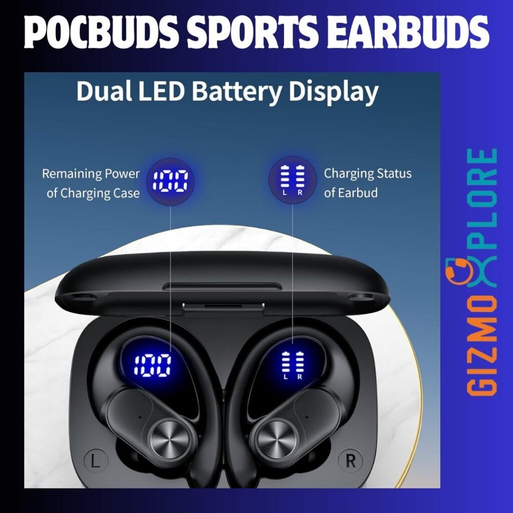 Pocbuds Earbuds with Earhook & IPX7 Waterproof